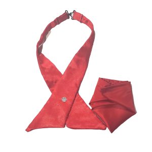 Red Satin Continental Tie and Pocket Square Set