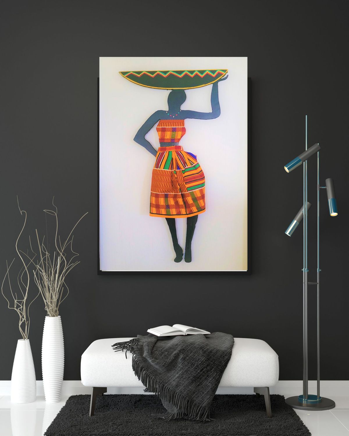 Woman in Kente Clothing Wall Art - Image 2