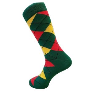 Red, Green, Gold, Argyle Socks