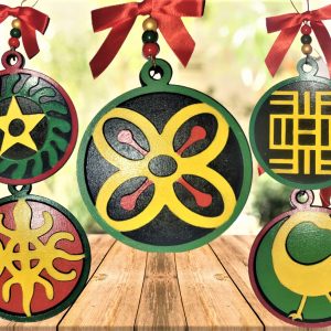 Colorful African Inspired Ornament - Set of Five