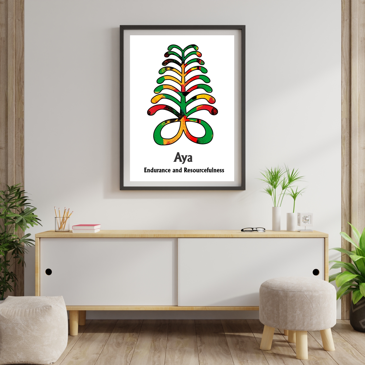 African Wall Art | Adinkra Wall Art | Endurance - Image 2