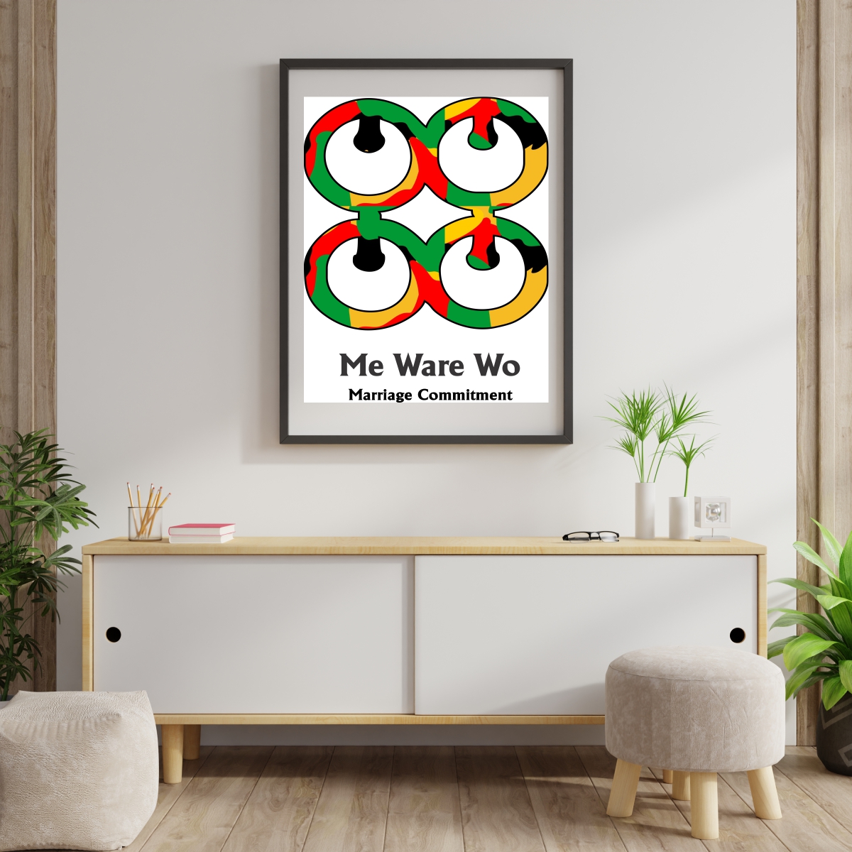 African Wall Art | Adinkra Wall Art | Commitment - Image 2