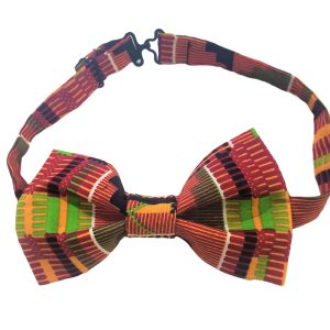 Orange, Green, Black Kente Bow Tie